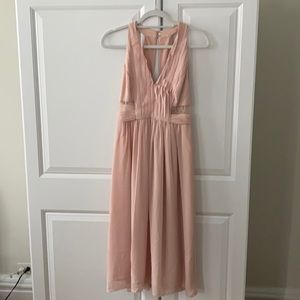 BCBGeneration Blush Pink Halter Dress with Lace